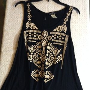 Embroidered Tribal Tunic Tank Top